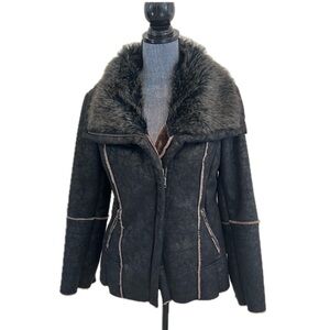 Coffee Shop Women's Black Faux Fur Jacket